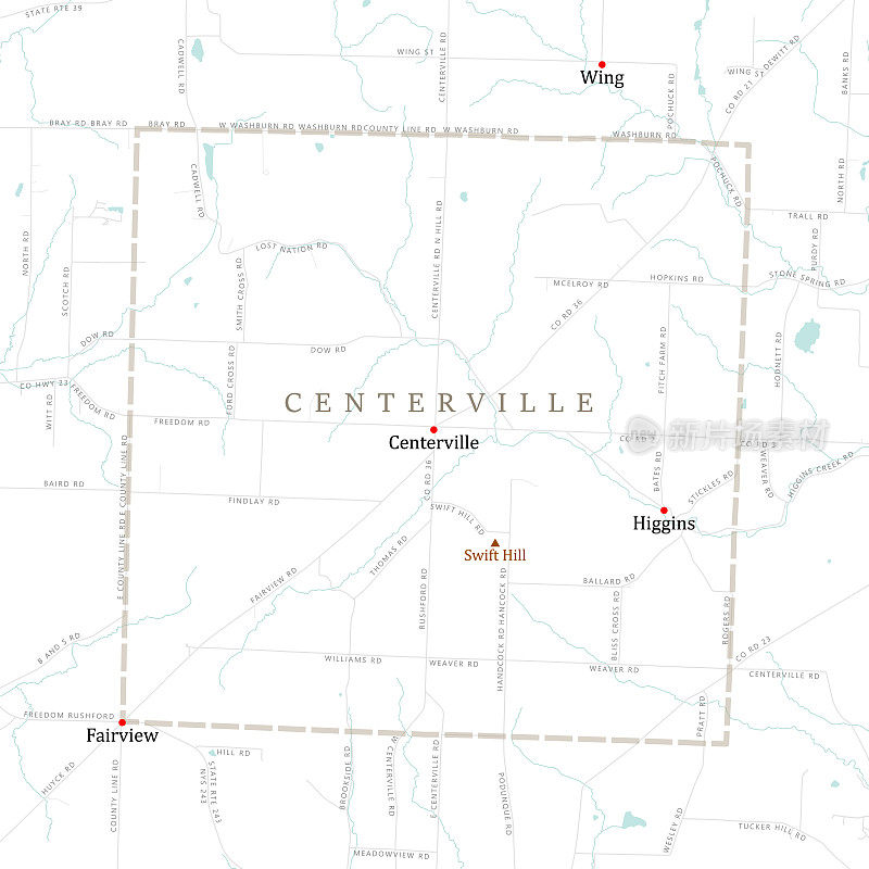 纽约Allegany Centerville矢量路线图